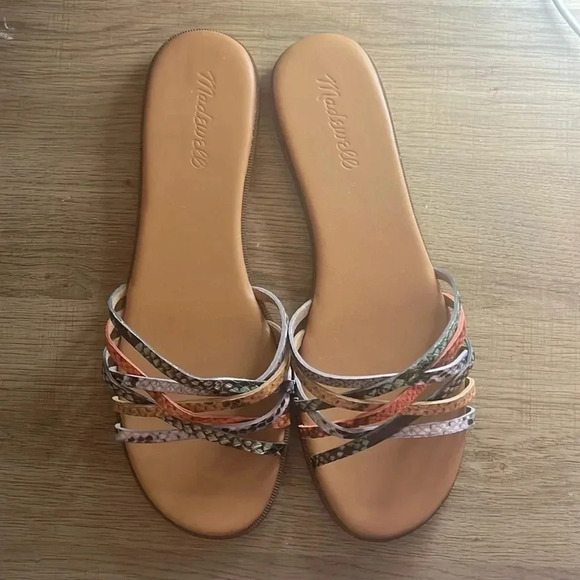 The Tracie Crisscross Slide Sandal in Snake EmbossedLeather - Picture 2 of 4